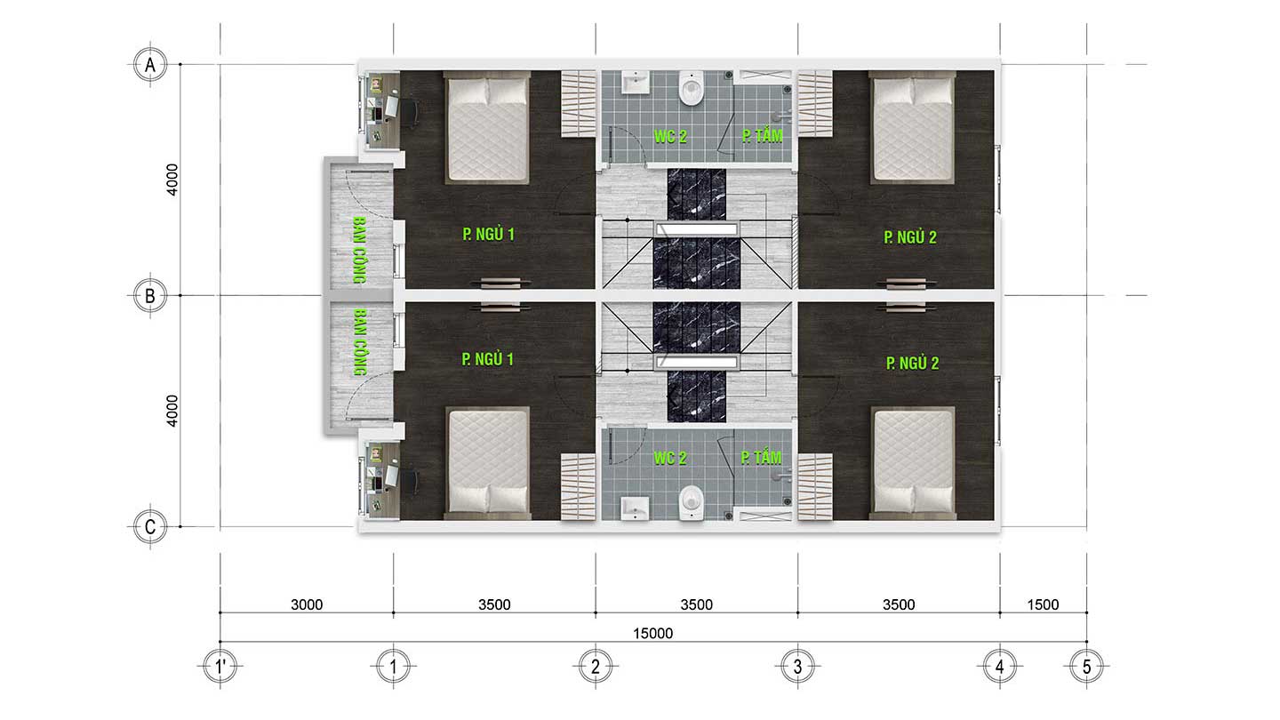 Mặt bằng vật dụng tầng 1